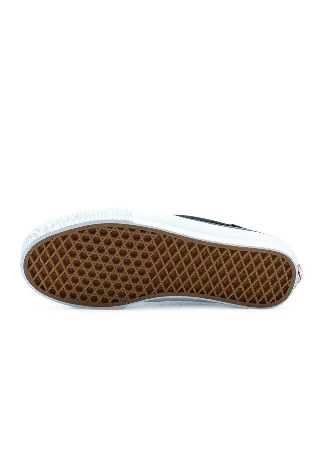 Full bottom view of the dark gum rubber SickStick waffle tread outsole on the Vans Skate AVE Classic sneaker, engineered for maximum skateboard grip, boardfeel, and abrasion resistance.
