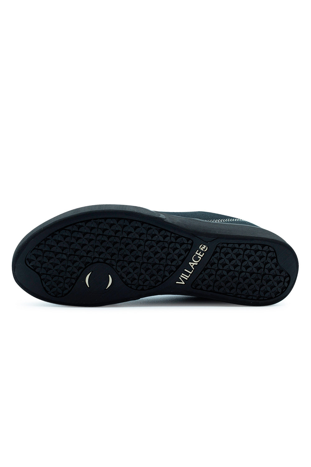 Village PM 1.30PM Black Natural Black rubber outsole with geometric traction pattern engineered for skateboard grip, quick break-in and long-lasting skate performance
