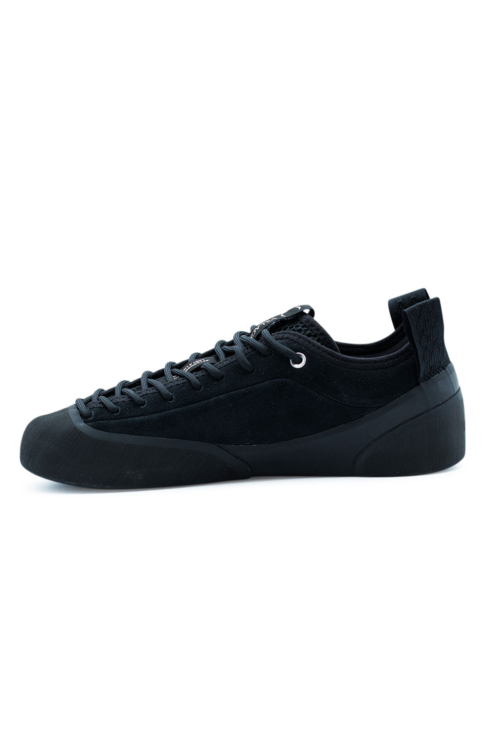 Village PM 1PM Black Natural Black lateral perspective featuring asymmetrical upper design, flexible rubber wrap and performance-focused skateboard shoe construction