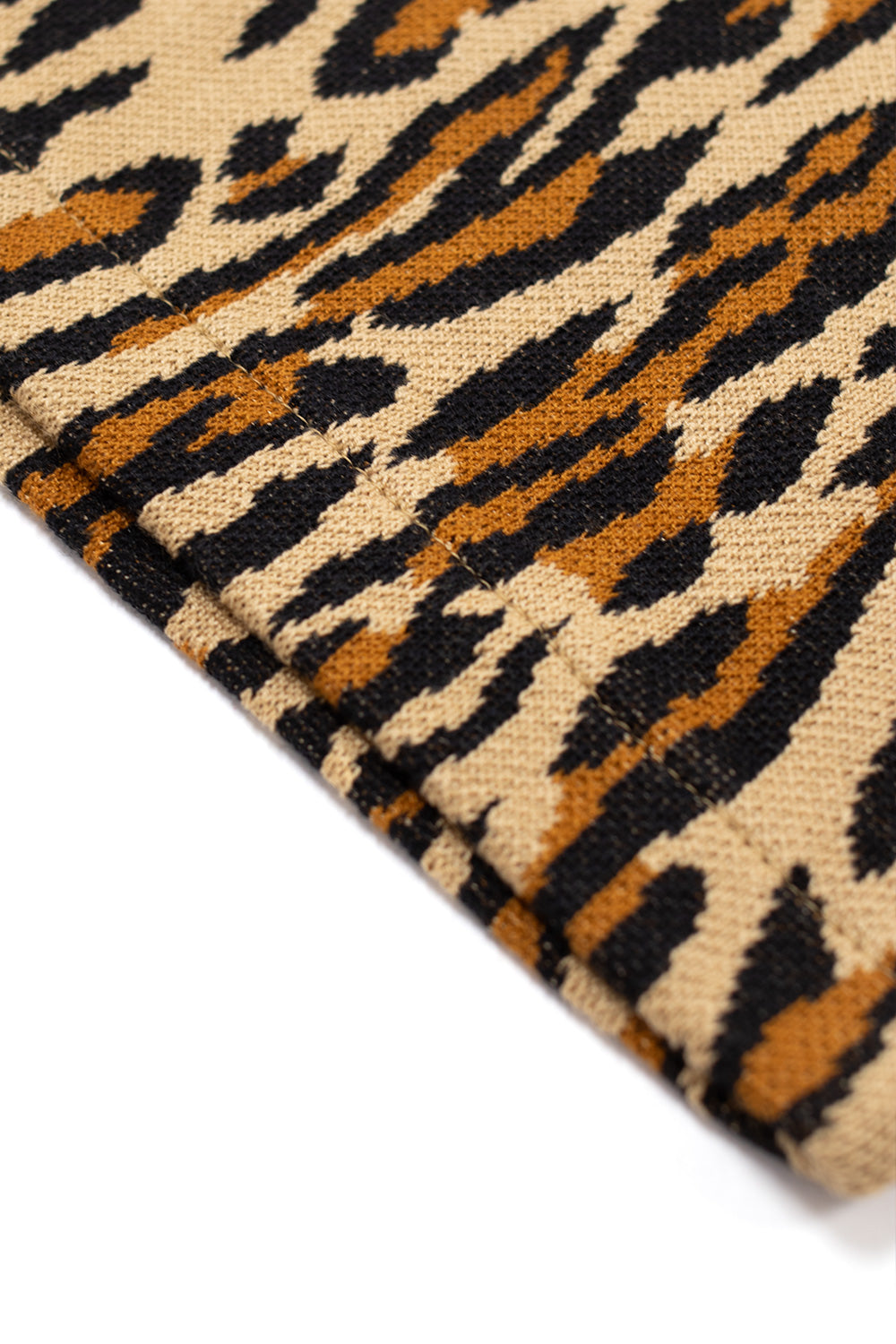 Wacko Maria Leopard Knit Polo Shirt (Type-1) Beige | BONKERS
