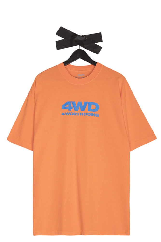 4 Worth Doing Glow In The Dark Logo T-Shirt Neon Orange - BONKERS