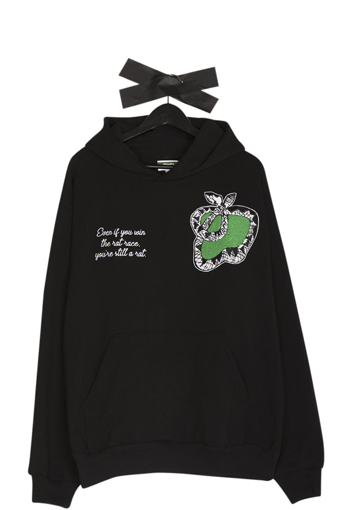 4 Worth Doing Snake Chenille Patch Hoodie Black Bonkers