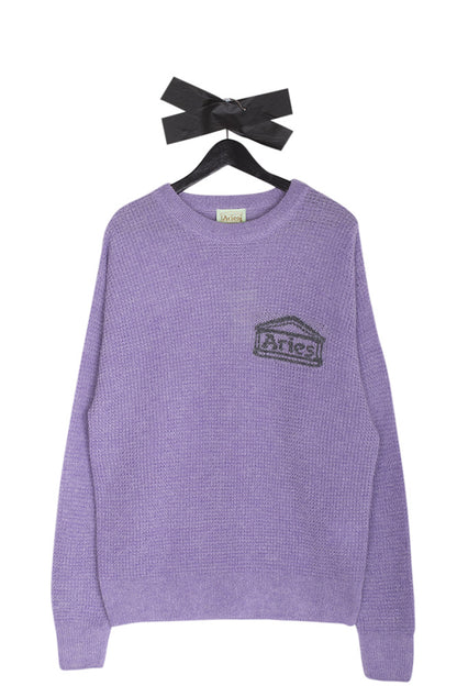 Aries Waffle Knit Jumper Lilac - BONKERS