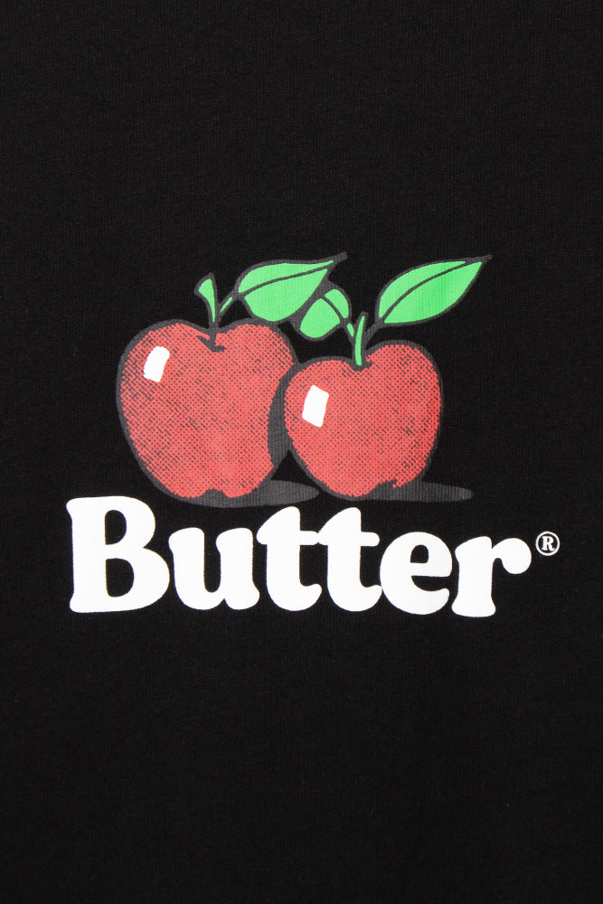 Butter Goods Apples Logo T-Shirt Black - BONKERS