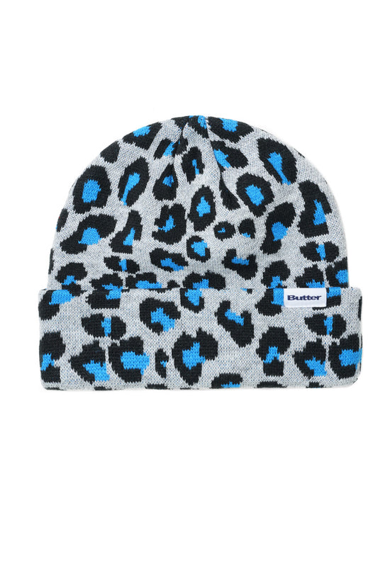 Butter Goods Leopard Beanie Grey - BONKERS