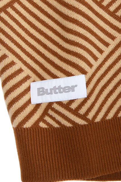 Butter Goods Parquet Knit Vest Brown / Tan - BONKERS