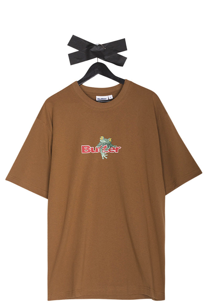 Butter Goods Tree Frog Logo T-Shirt Oak Brown - BONKERS