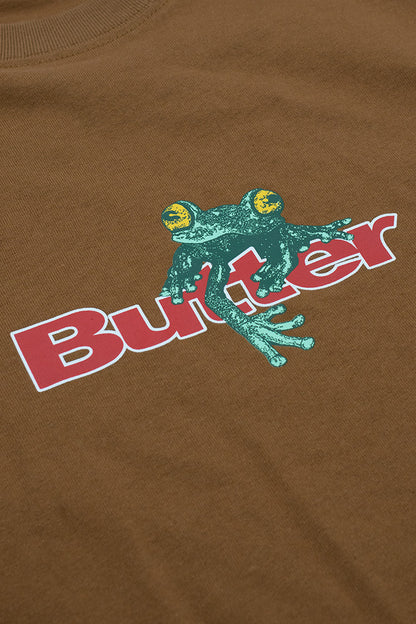 Butter Goods Tree Frog Logo T-Shirt Oak Brown - BONKERS