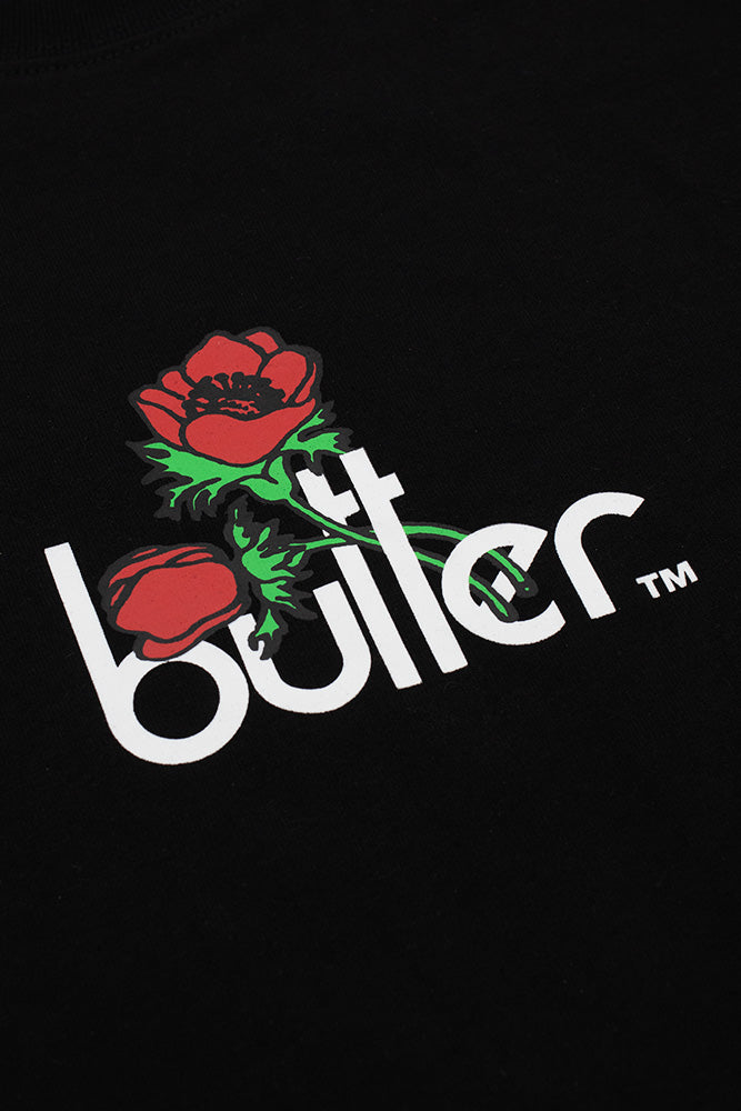 Butter Goods Windflowers T-Shirt Black - BONKERS