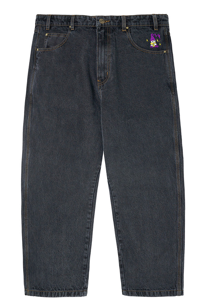Butter Goods Wizard Denim Baggy Pant Washed Black - BONKERS