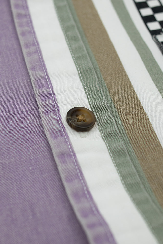 Carhartt WIP Coba Stripe Shirt Violanda / Soot Moon Wash - BONKERS