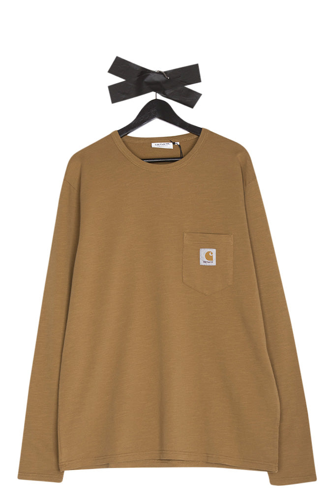 Carhartt WIP X Quartersnacks Logo Longsleeve T-Shirt Hamilton Brown Heather - BONKERS