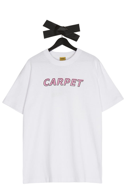Carpet Company Misprint T-Shirt White (Pink Print) - BONKERS