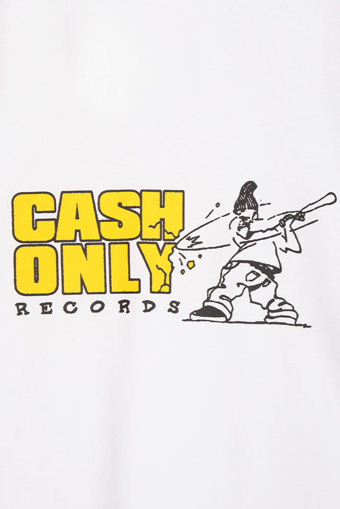 Cash Only Baseball T-Shirt White - BONKERS