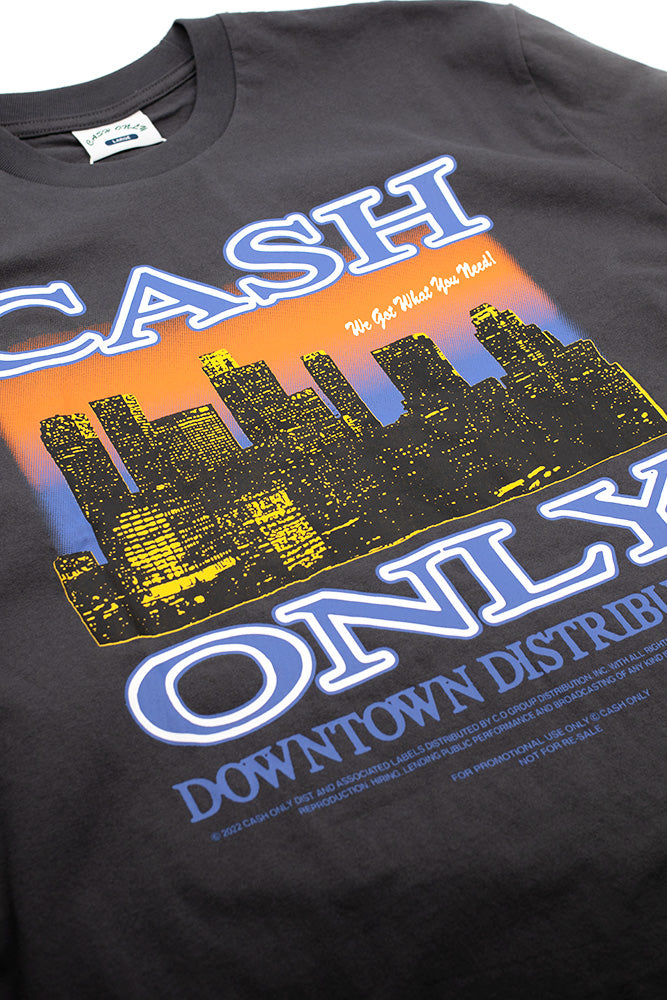 Cash Only City T-Shirt Charcoal - BONKERS