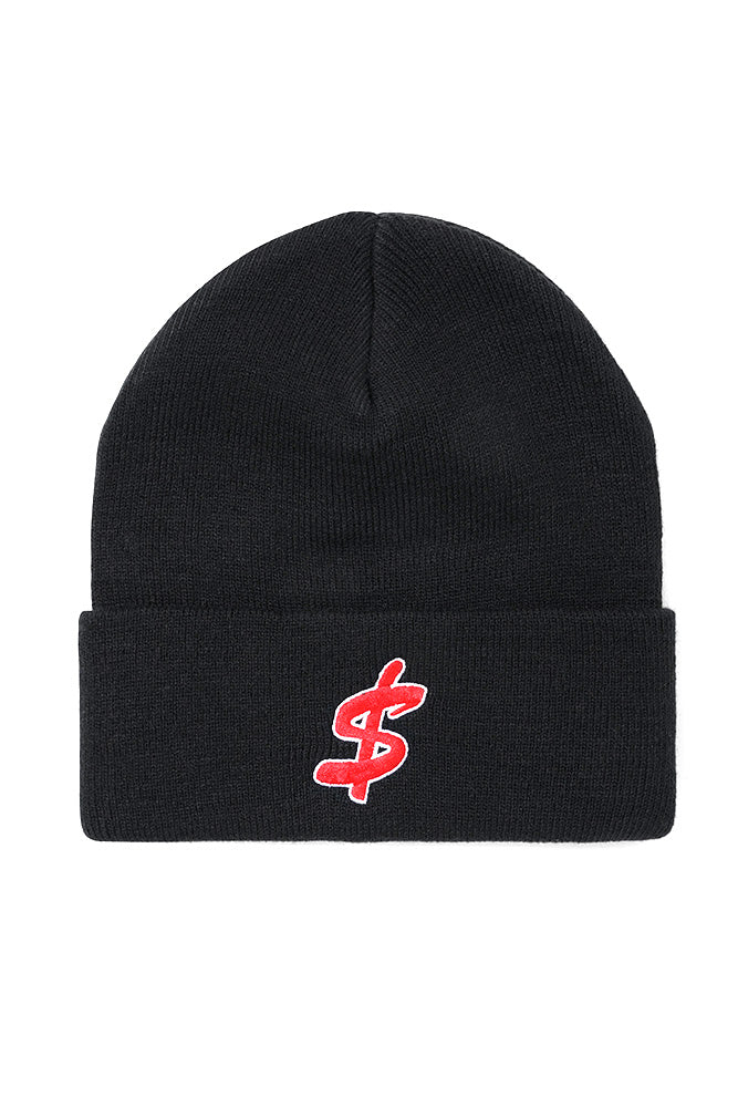 Cash Only Logo Cuff Beanie Black - BONKERS