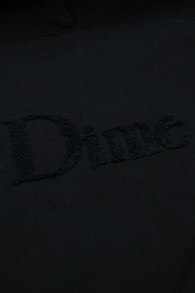 Dime Classic Chenille Logo Hoodie Black - BONKERS