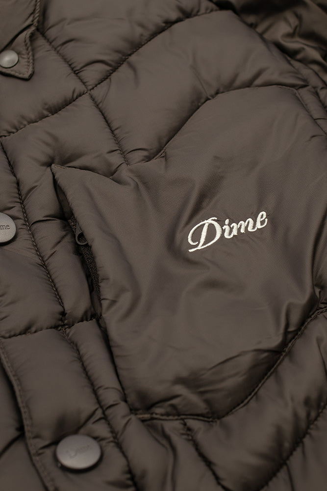 Dime Midweight Wave Puffer Jacket Espresso - BONKERS