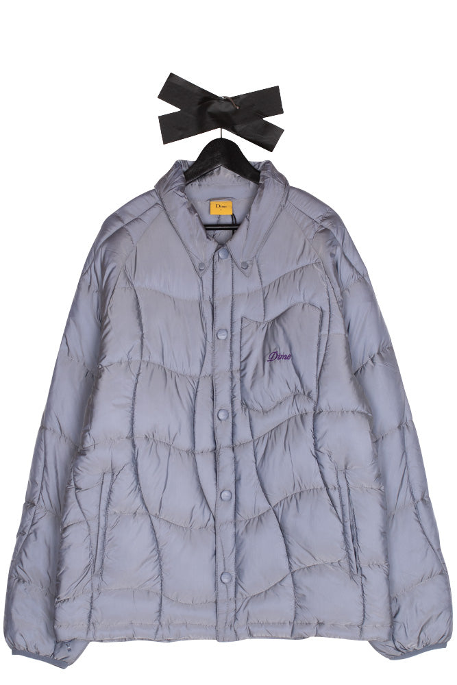 Dime Midweight Wave Puffer Jacket Silver Grey - BONKERS