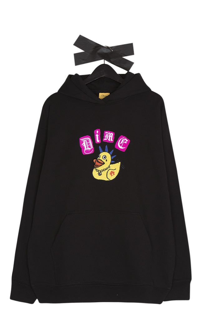 Dime Rebel Chenille Hoodie Black - BONKERS