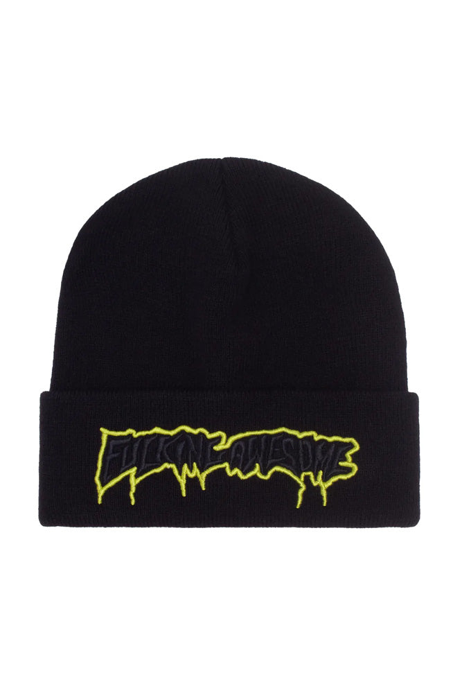 Fucking Awesome Running Logo Cuff Beanie Black - BONKERS