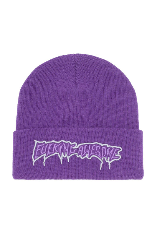 Fucking Awesome Running Logo Cuff Beanie Purple - BONKERS