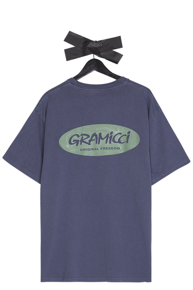 Gramicci Original Freedom Oval T-Shirt Navy Pgiment - BONKERS