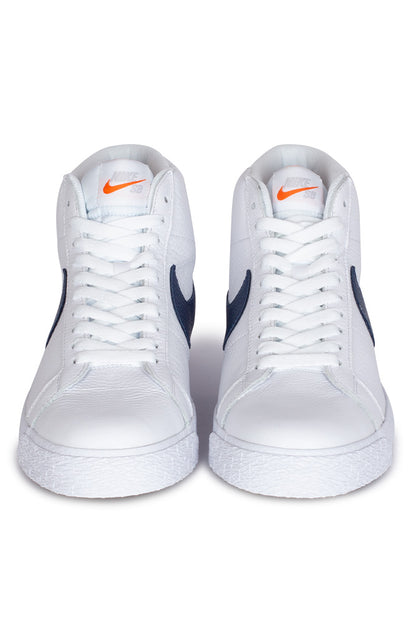 Nike SB Zoom Blazer Mid ISO Shoe (Orange Label) White / Navy / White / Safety Orange - BONKERS