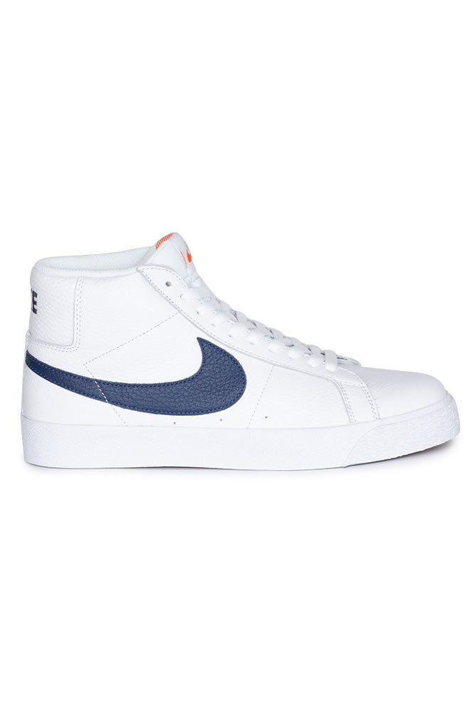 Nike SB Zoom Blazer Mid ISO Shoe (Orange Label) White / Navy / White / Safety Orange - BONKERS