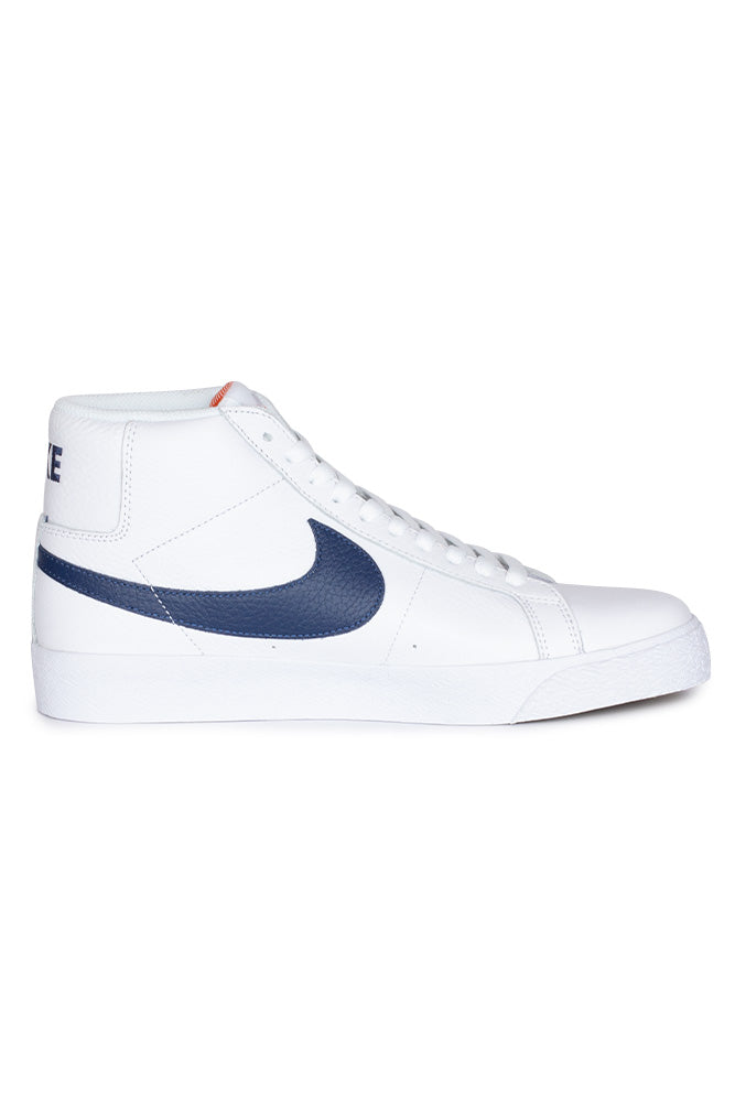 Nike SB Zoom Blazer Mid ISO Shoe (Orange Label) White / Navy / White / Safety Orange - BONKERS