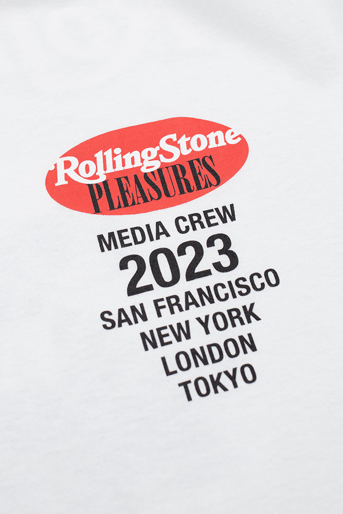 Pleasures X Rolling Stone Magazine Rolling Stone T-Shirt White - BONKERS