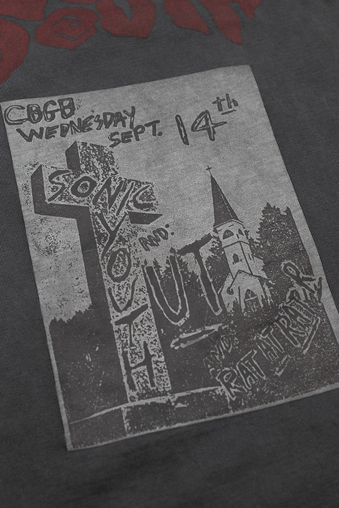 Pleasures X Sonic Youth Test Print T-Shirt Grey - BONKERS