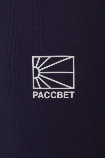 Rassvet (PACCBET) Small Logo T-Shirt Navy - BONKERS