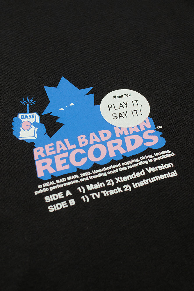 Real Bad Man RBM Records T-Shirt Black - BONKERS