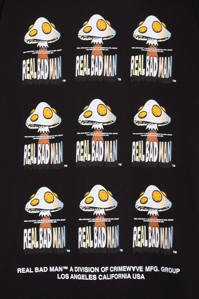 Real Bad Man Shrooms T-Shirt Black - BONKERS