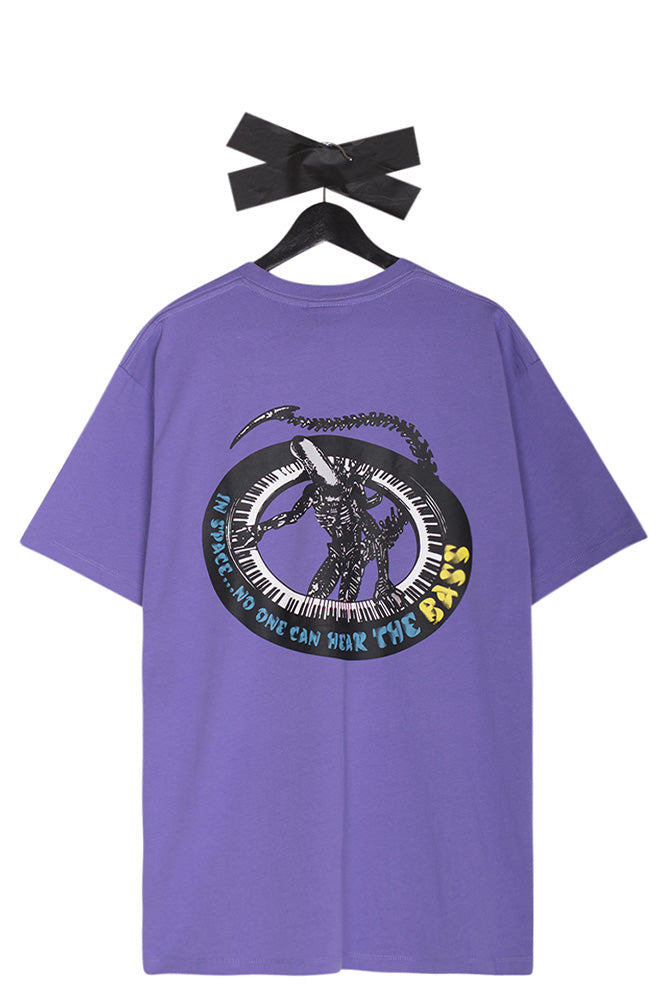 Real Bad Man Space Bass T-Shirt Dusty Purple - BONKERS
