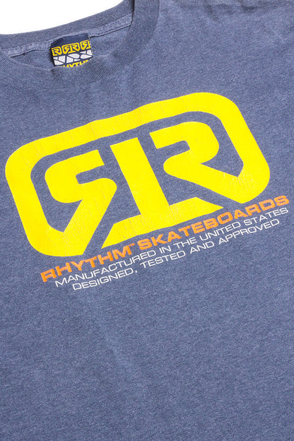 Rhythm Logo T-Shirt Heather Blue (Late 90s) - BONKERS