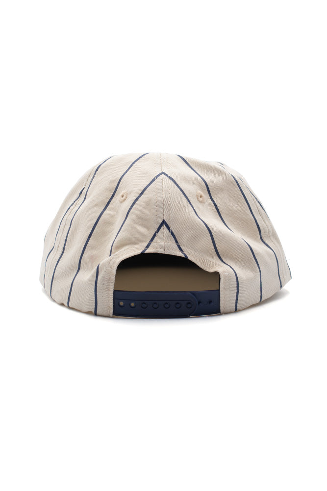 Sci-Fi Fantasy Biker Striped 6 Panel Cap Cream / Navy - BONKERS