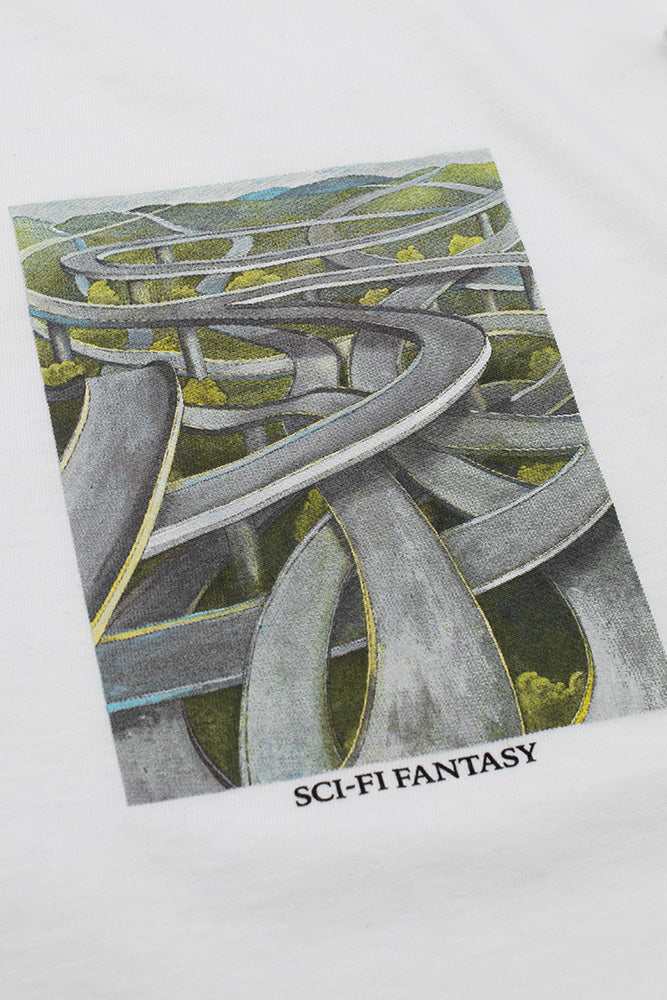 Sci-Fi Fantasy Freeway T-Shirt White - BONKERS