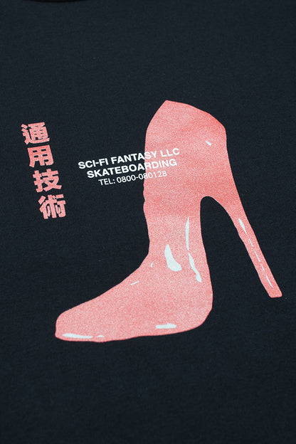 Sci-Fi Fantasy Red Shoe T-Shirt Black - BONKERS