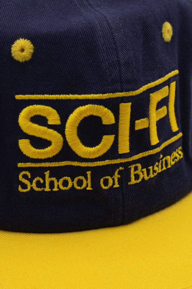 Sci-Fi Fantasy School Of Business 6 Panel Cap Navy / Yellow - BONKERS