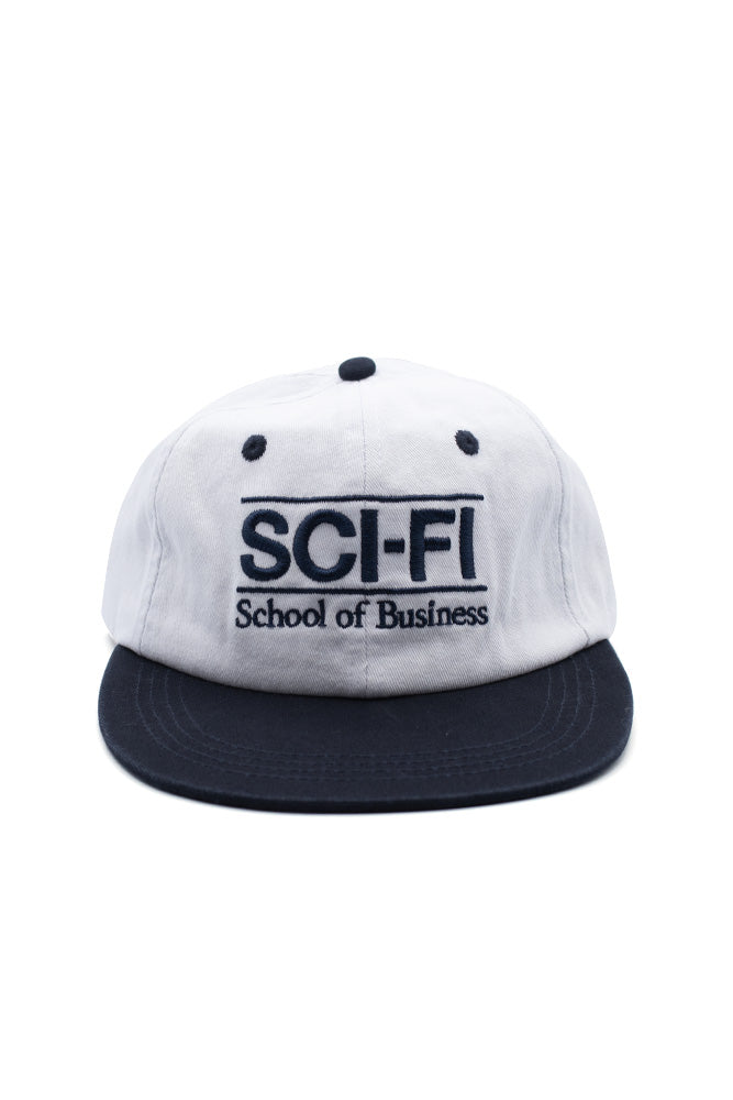 Sci-Fi Fantasy School Of Business 6 Panel Cap White / Navy - BONKERS