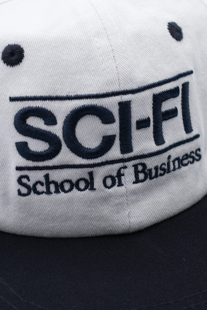 Sci-Fi Fantasy School Of Business 6 Panel Cap White / Navy - BONKERS