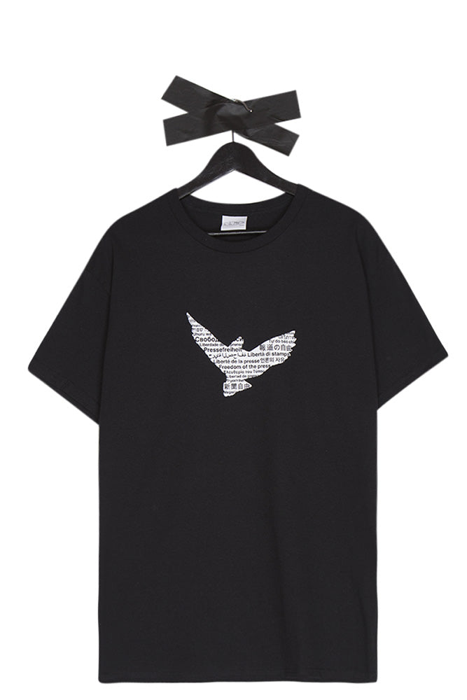 Sneeze Mag Free Press Dove T-Shirt Black - BONKERS