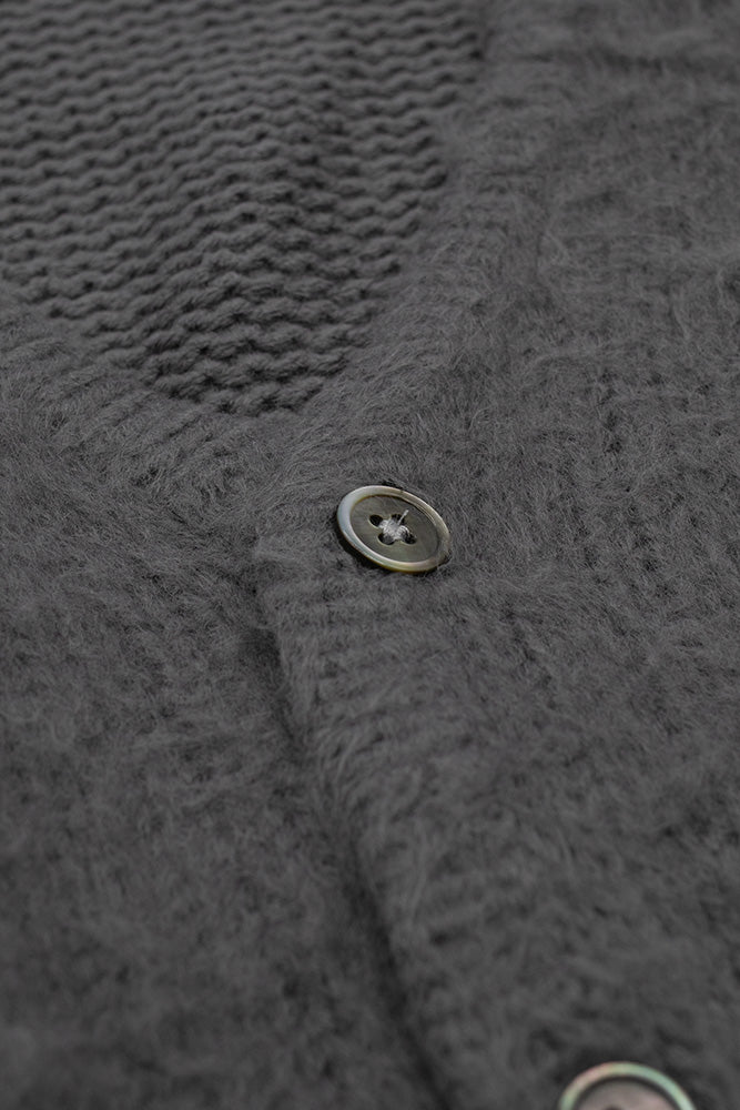 Stussy Brushed Cardigan Charcoal - BONKERS