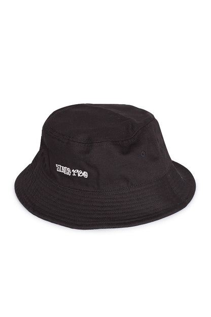 Stussy Canvas Wide Brim Bucket Hat Black - BONKERS