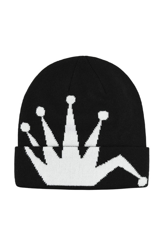 Stussy Crown Jacquard Cuff Beanie Black - BONKERS