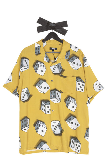 Stussy Dice Pattern Shirt Mustard - BONKERS