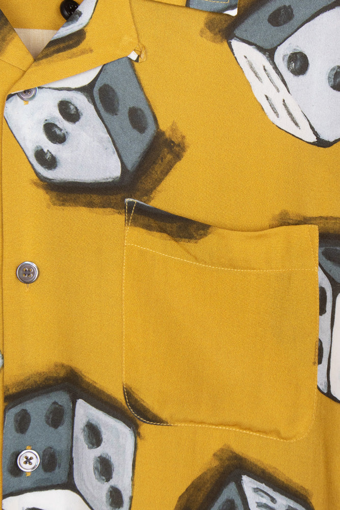Stussy Dice Pattern Shirt Mustard - BONKERS