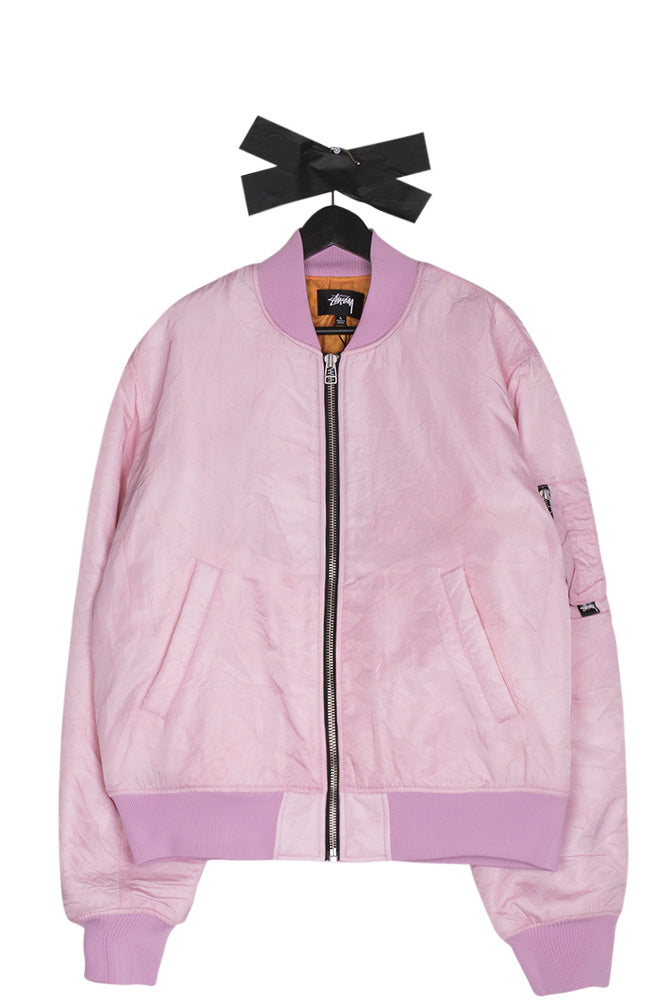 Stussy Dyed Nylon Bomber Jacket Pink - BONKERS